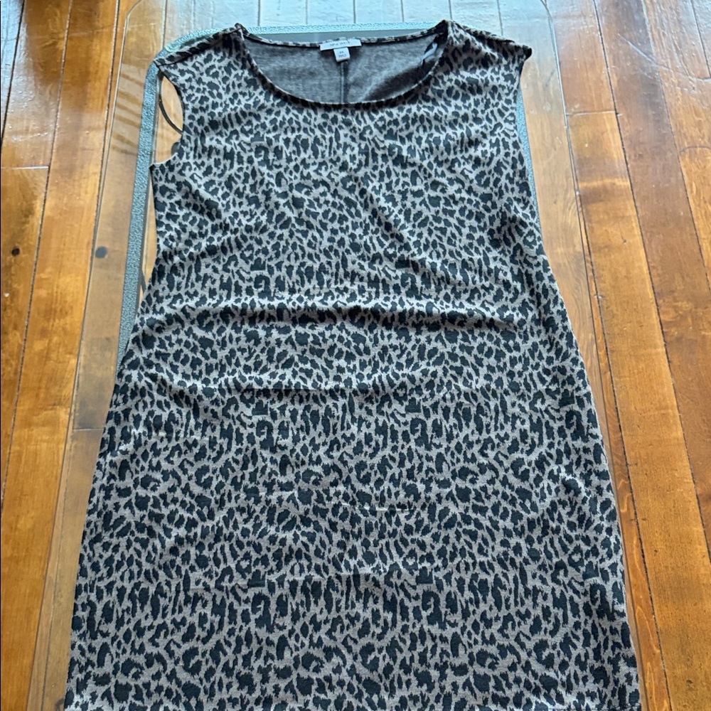 Nine West Black and Gray Leopard Print Dress